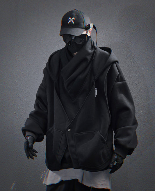 HiH57 Sweat à capuche Assassin noir