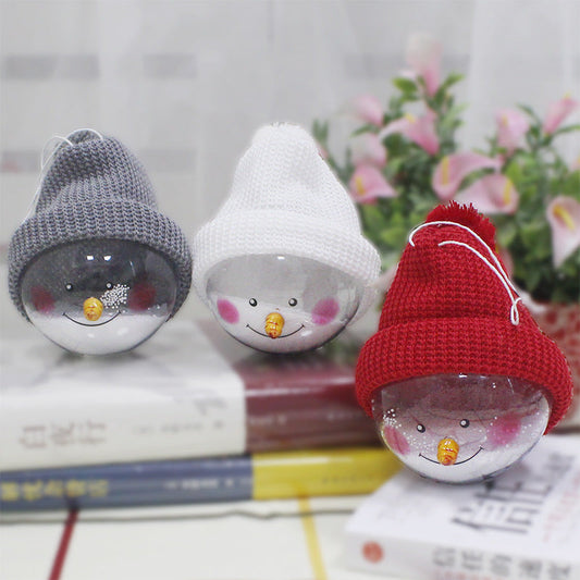 Creative Christmas Snowman Plastic Ball Pendant Decor