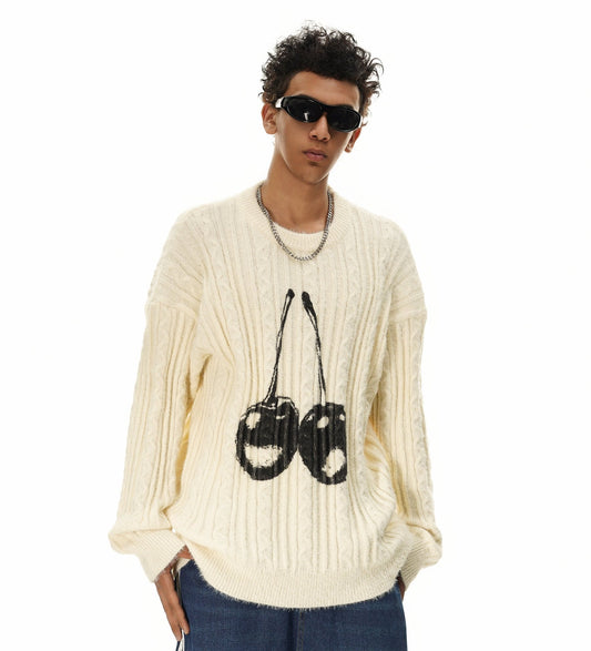 Pull en maille Double Cerise