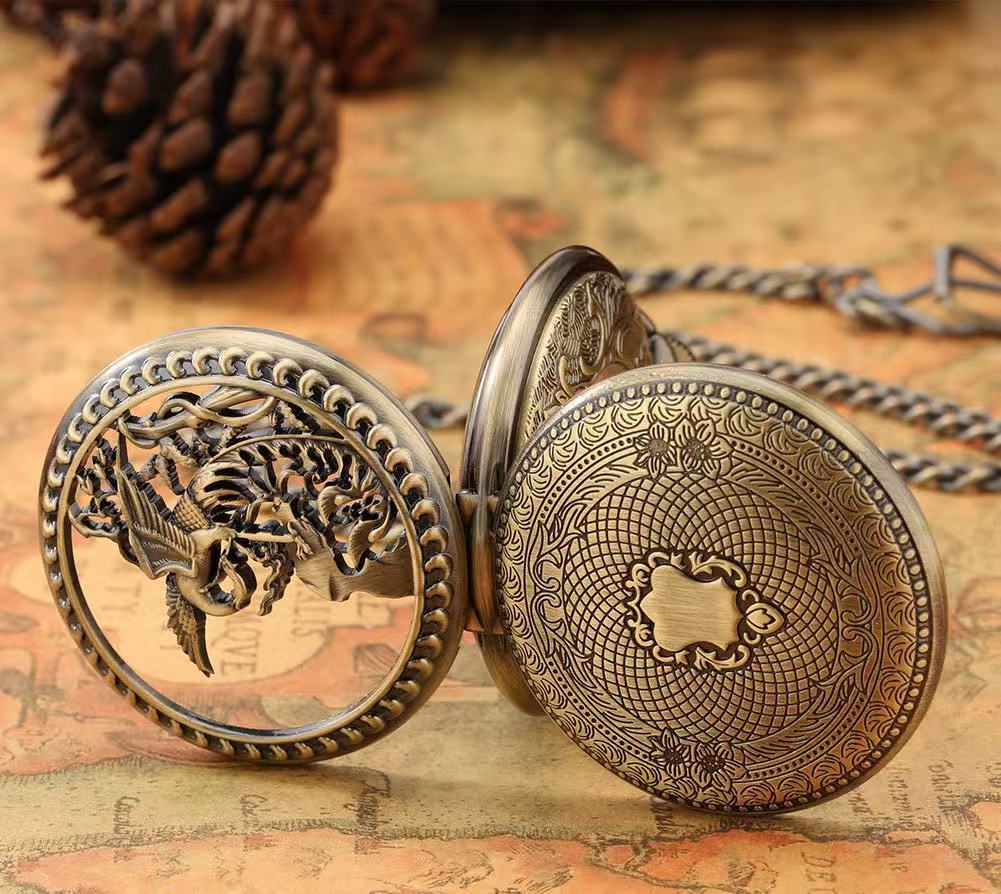 Creative Design Roman Dial Manual Mechanical Pocket Watch
