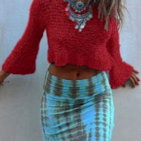 Stitching Hollow-Out Knitwear Dress Suit