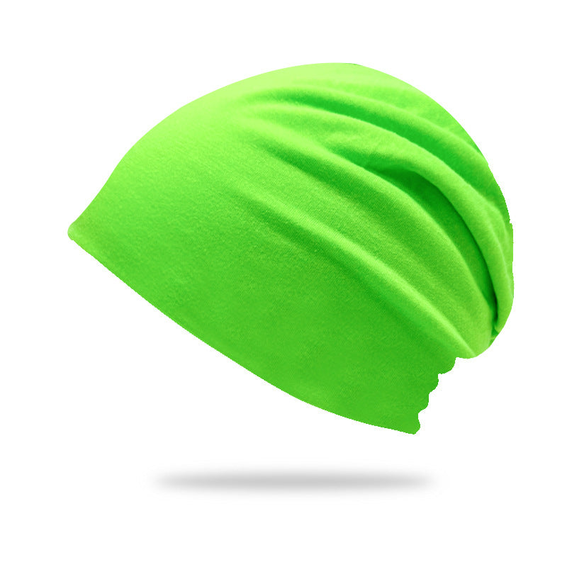 Solid-color Double-layer Pullover Beanie Thin Style
