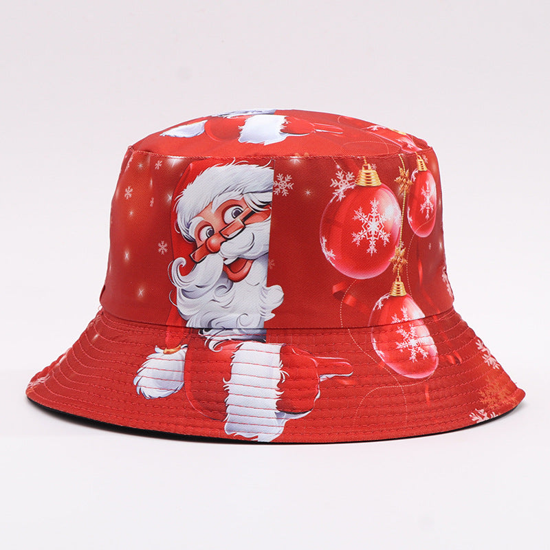 European And American Digital-print Bell-shaped Reindeer Bucket Hat