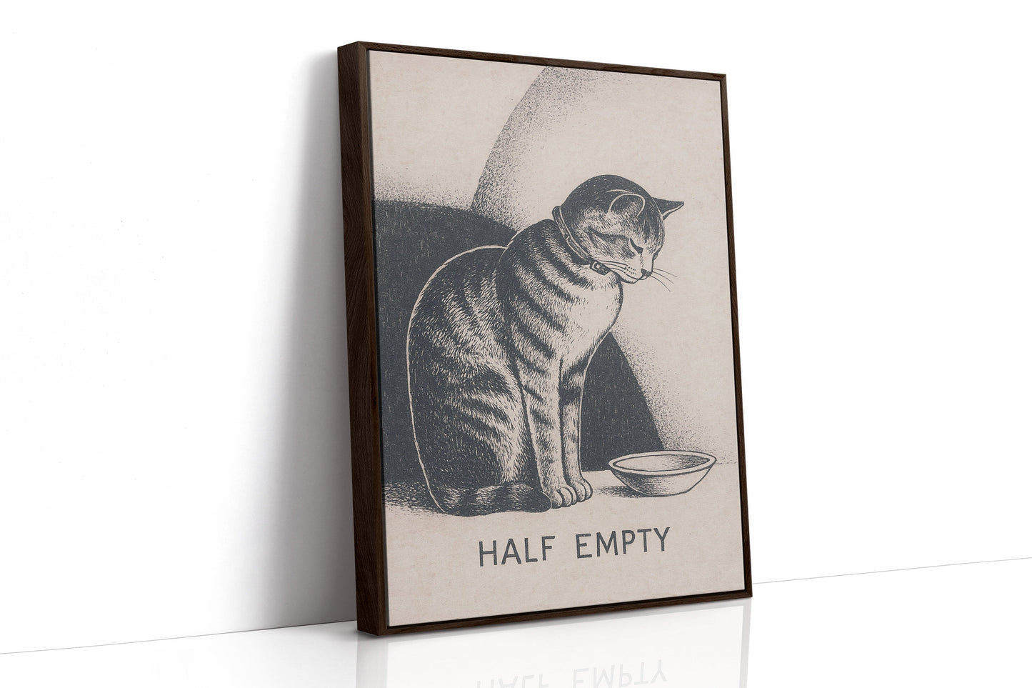 Chat à moitié vide