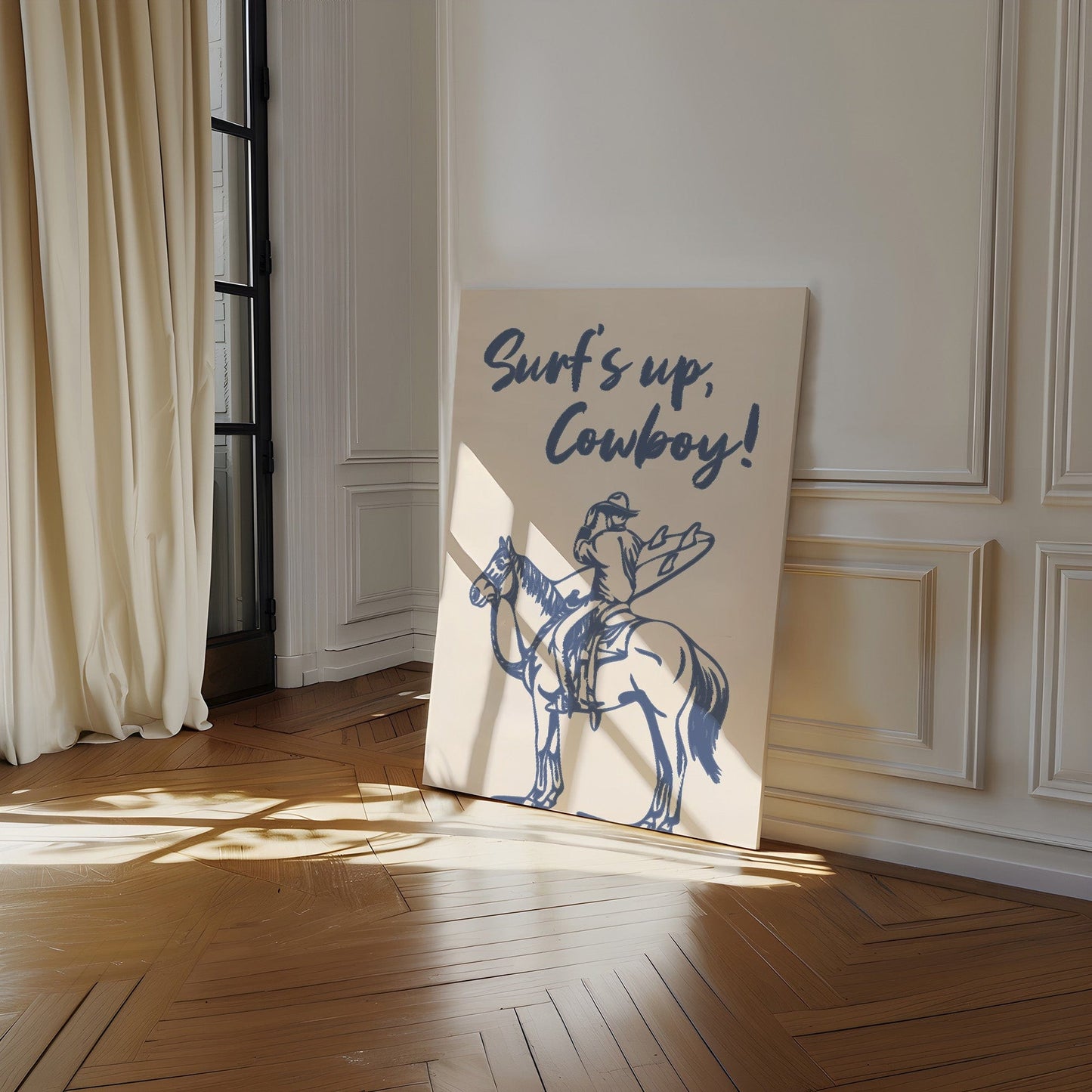 Surf's Up Cowboy – Art Mural Côtier Western