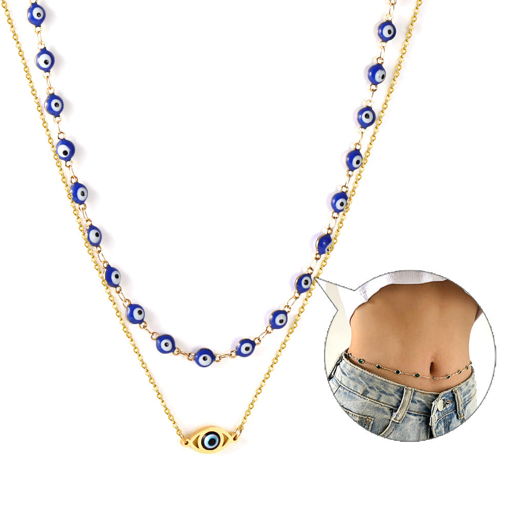 Sweet-and-cool Edgy Two-layer Waist Chain