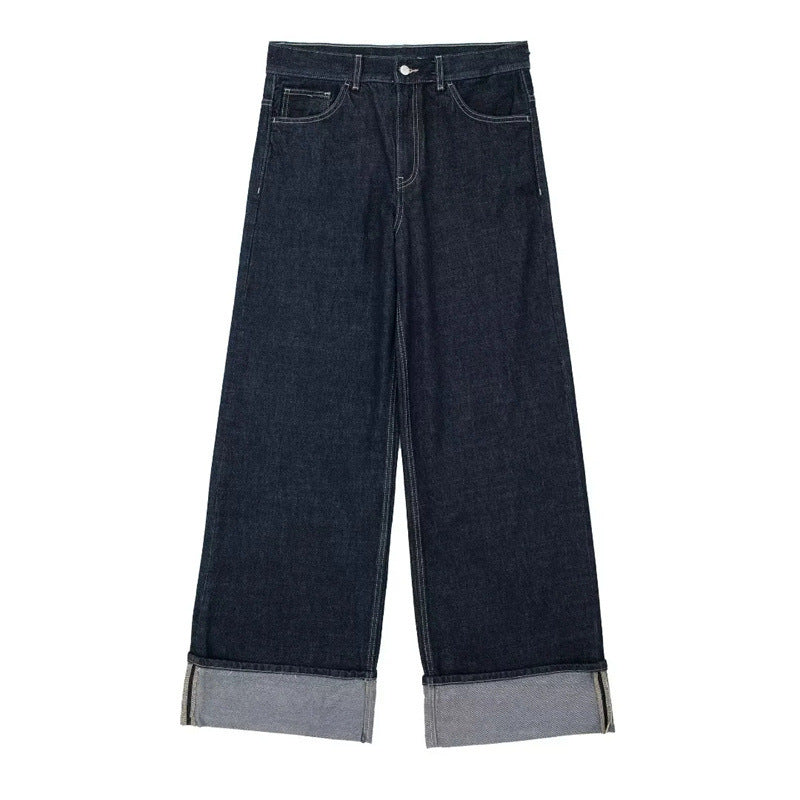 New Women's Hemming Sleeve Denim Jacket Coat Trousers