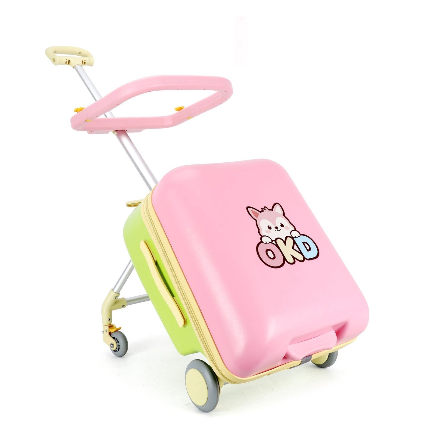 20 Inch Detachable Suitcase, Children's Riding Luggage, TSA Lock, Universal Wheels Multifunctional Lockable Rolling Suitcase, With USB Port, Suitable For Travel