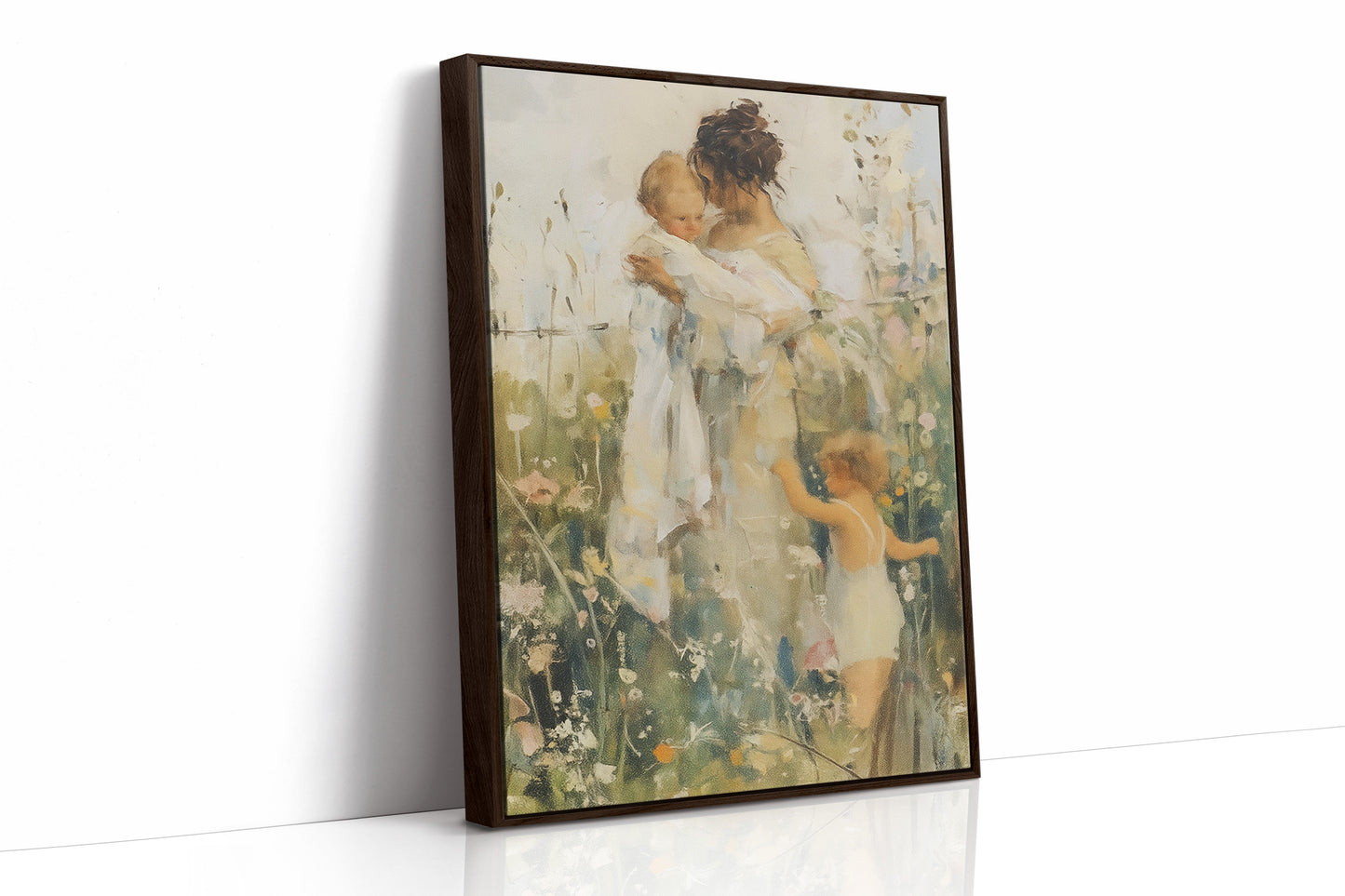Mother and Children in the Summer Meadow