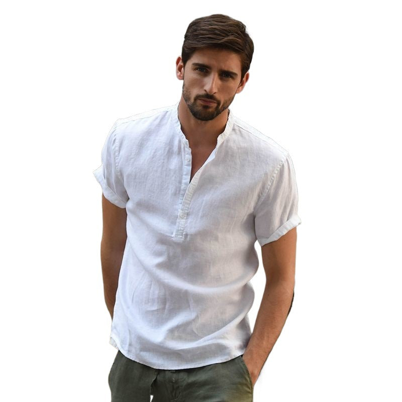 Mens Loose-fit Fashionable Retro-style Shirt