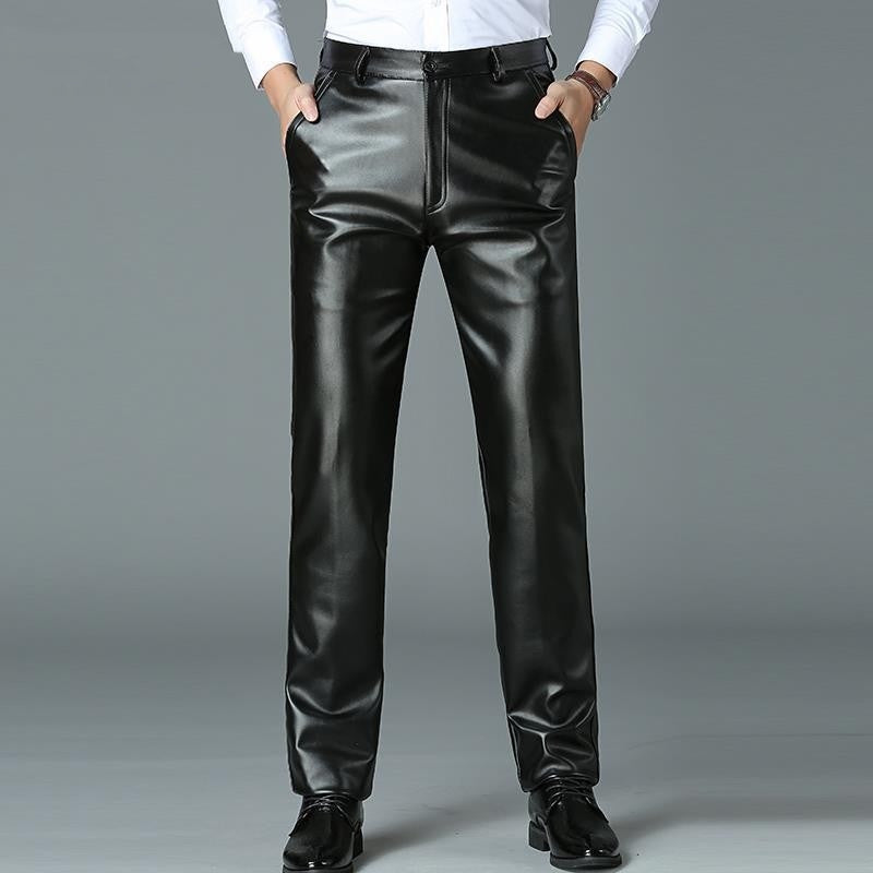 Springautumn Lightweight Cold-resistant  Straight-leg Plus-size Pants For Menwaterproof Windproof And Lined With Fleece