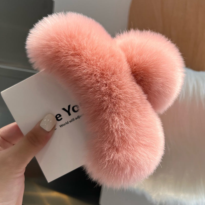 Korea Real Otter Hair Hair Clip Female