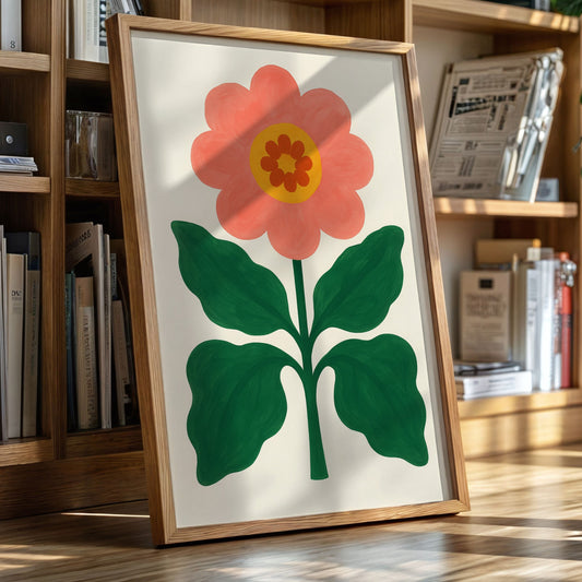 Sunny Bloom in Coral and Green