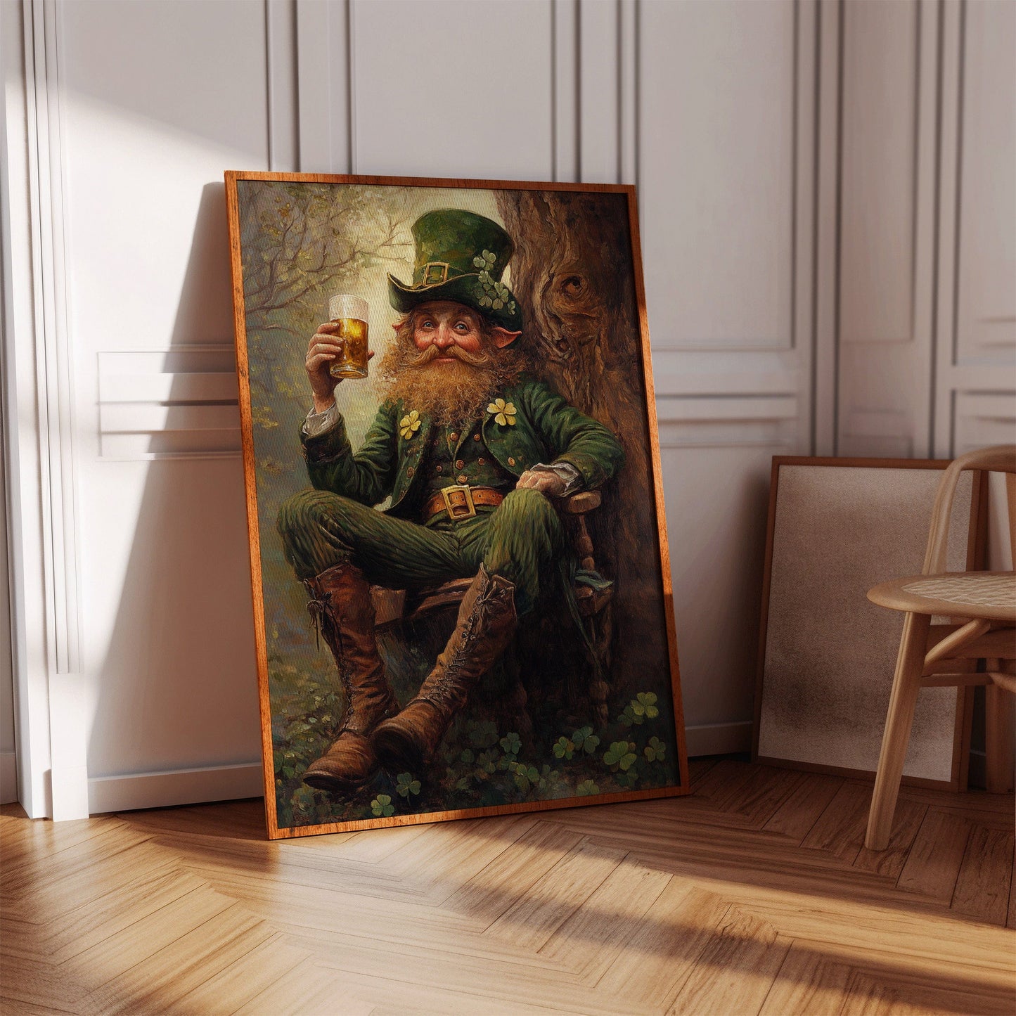 Le lutin chanceux : toile murale sur le folklore irlandais