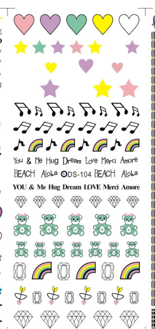 Watermark sticker decal nail sticker