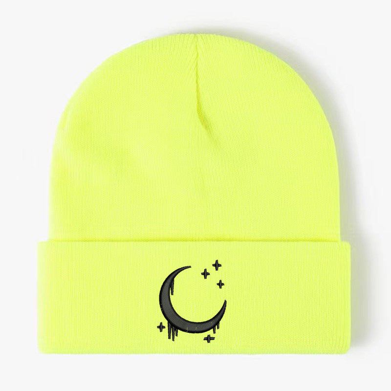 Amazon Embroidered Knitted Hat With Moon And Stars Design AutumnWinter Wool Hat