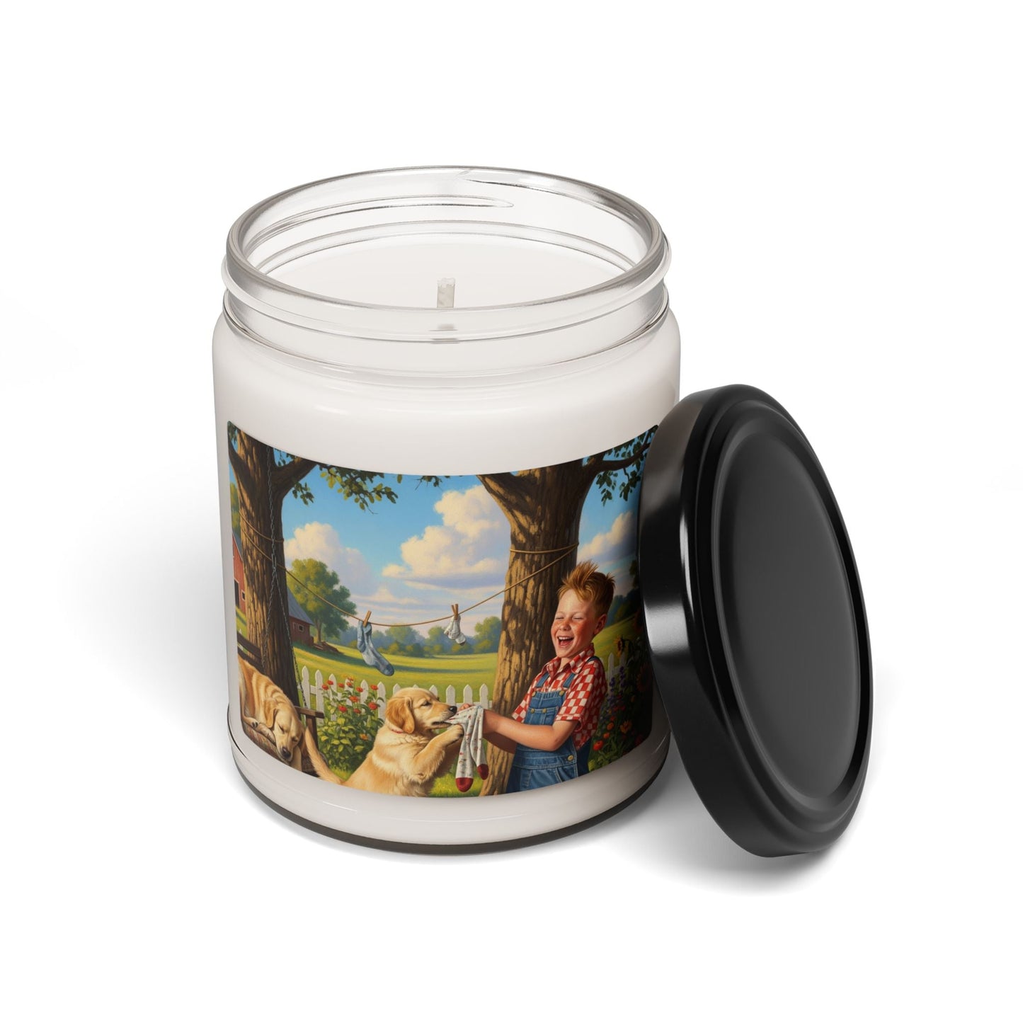 Bougie parfumée en cire de soja avec pot en verre