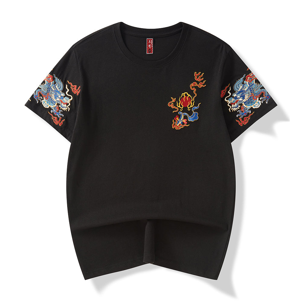 KH691 T-Shirt mit „Raging Dragons“-Stickerei