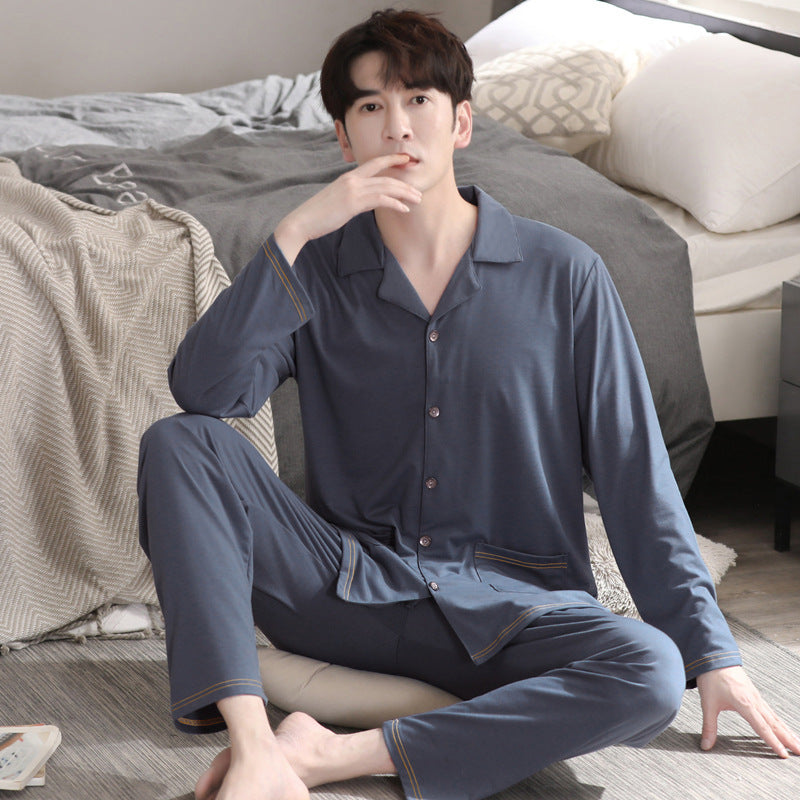 Pajamas Men's Modal Cardigan Long Sleeve Casual Homewear Suit