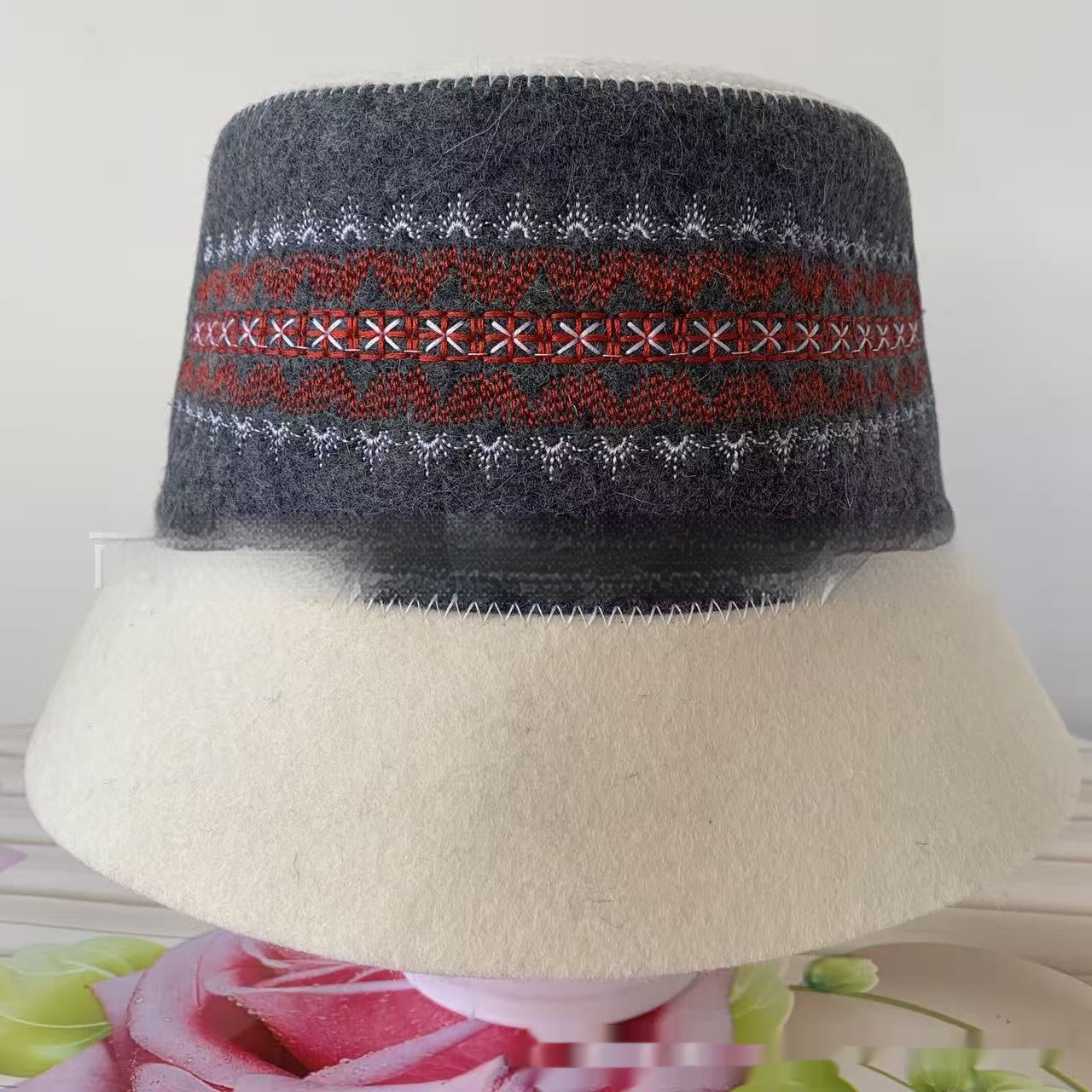 Colorful Wool Felt Sauna Cap