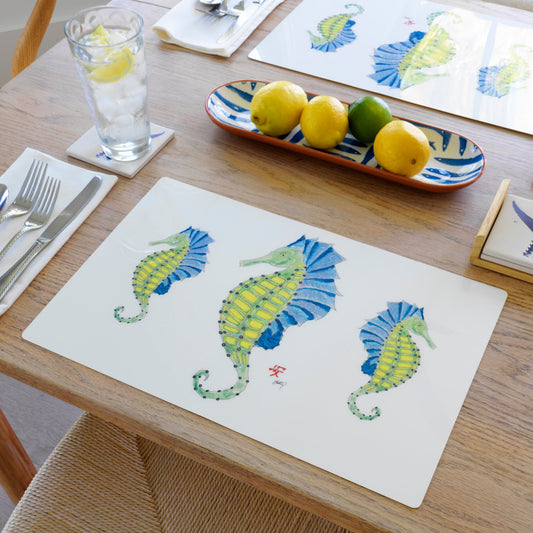 School of Seahorses Placemat | Nautical