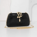 Womens Stylish Snake-Print Evening Tote With A Sophisticated European-American Flair