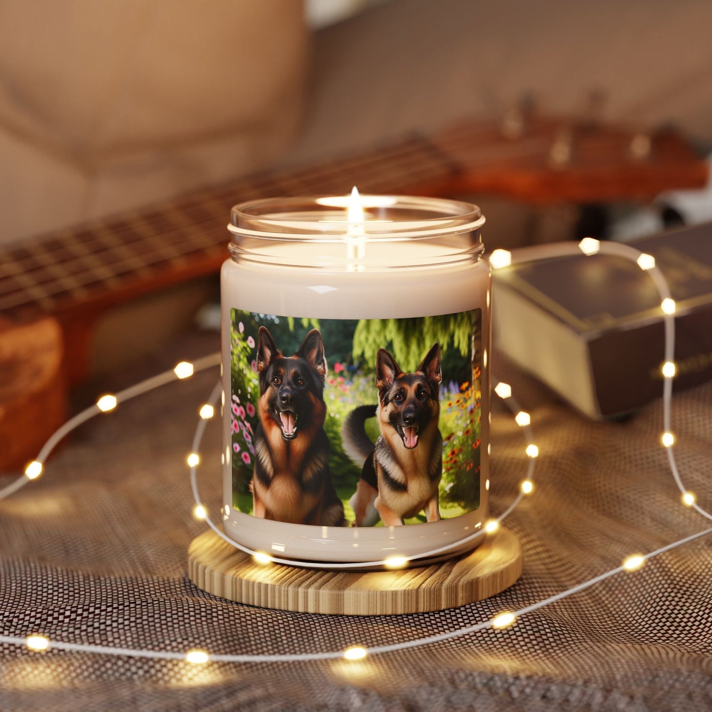 Bougie parfumée en cire de soja avec pot en verre