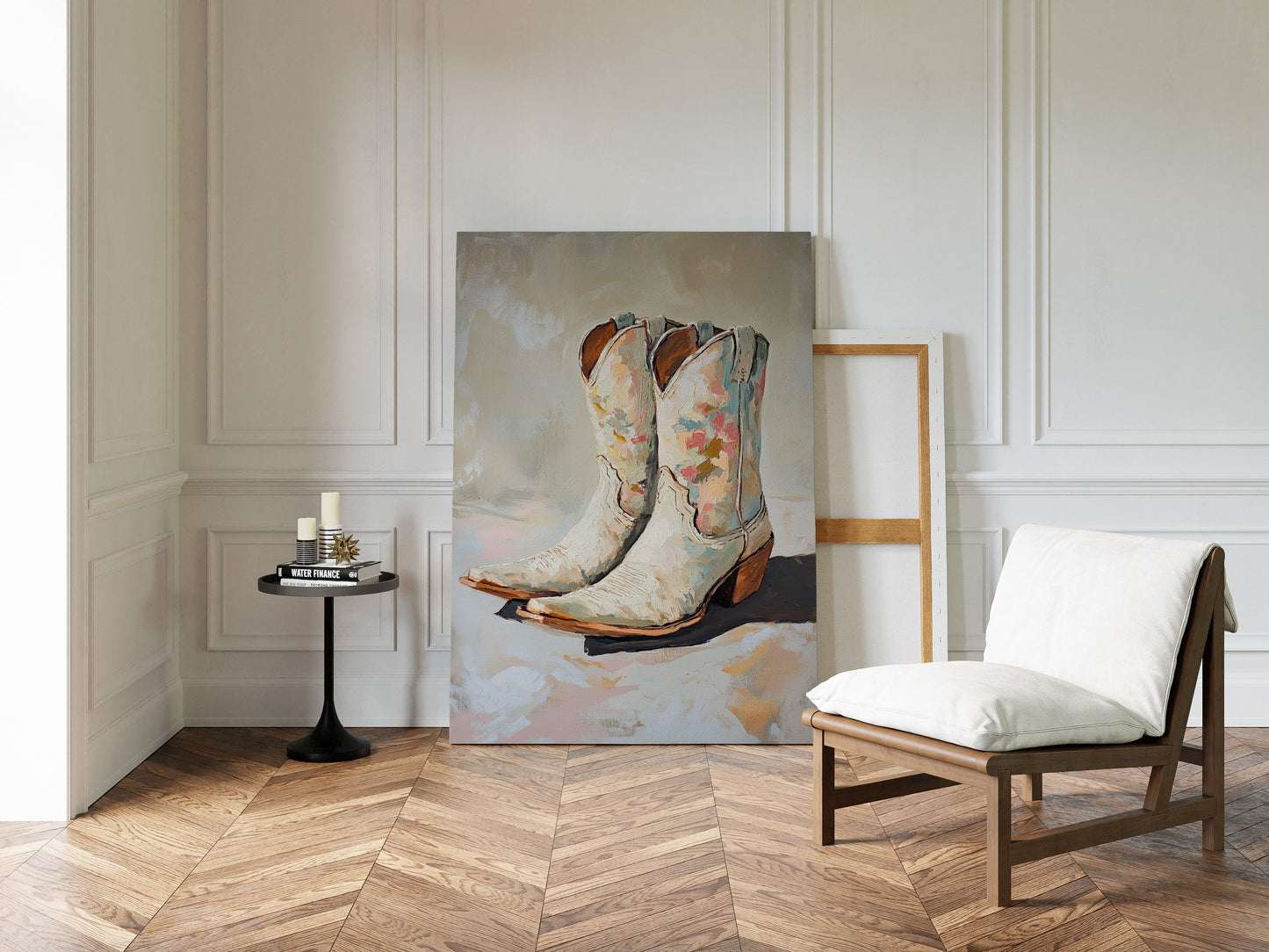 Bemalte Sohlen: Florale Cowboystiefel