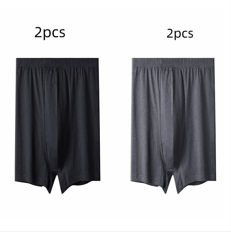 Men's High-waisted Pure Cotton Plus Size Loose Deep-crotch Cotton Breathable Boxer Shorts