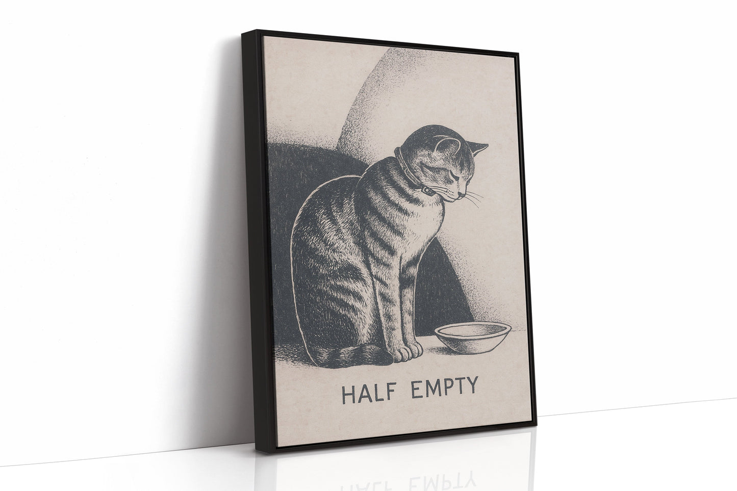 Chat à moitié vide