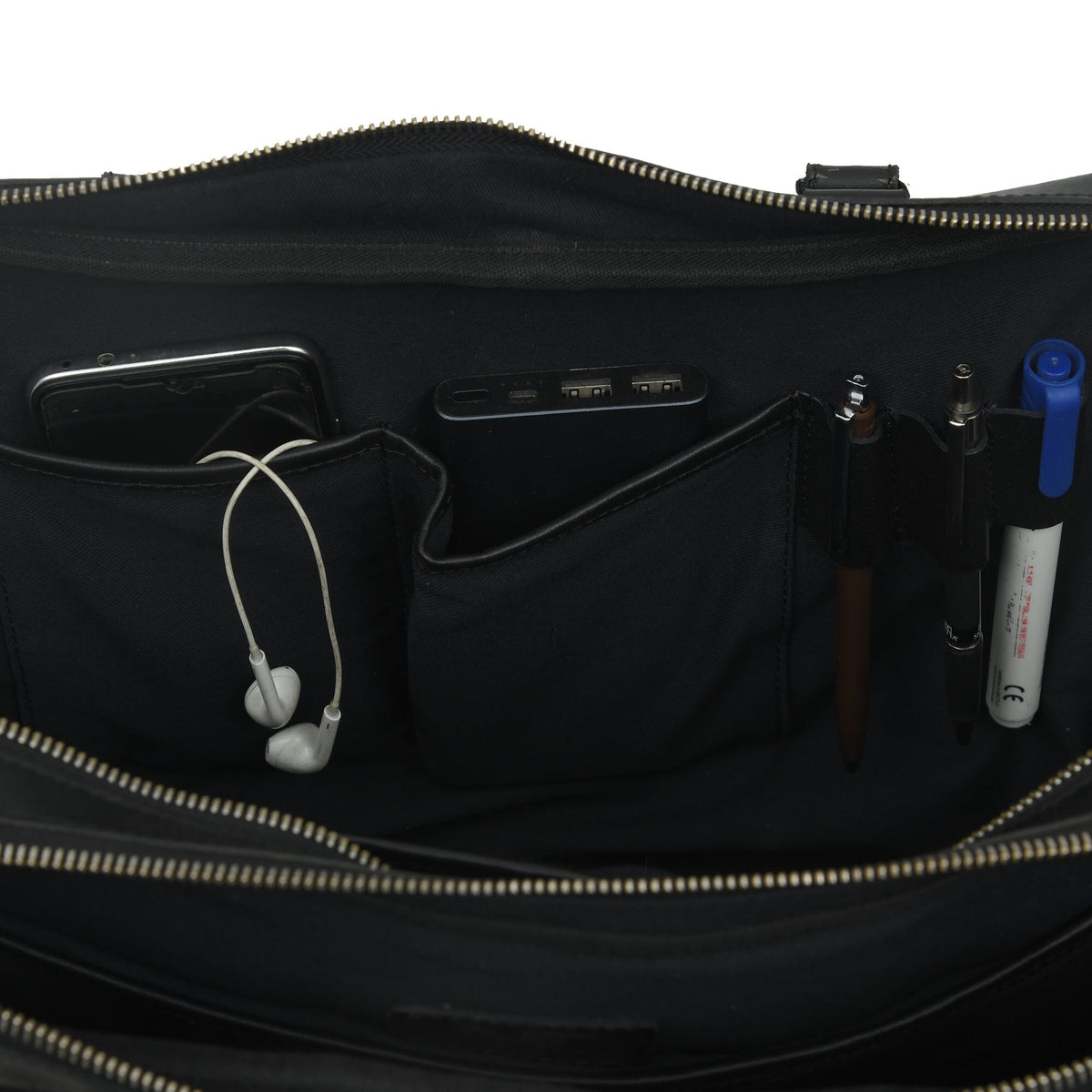Porte-documents pour ordinateur portable en cuir noir Dixon Black