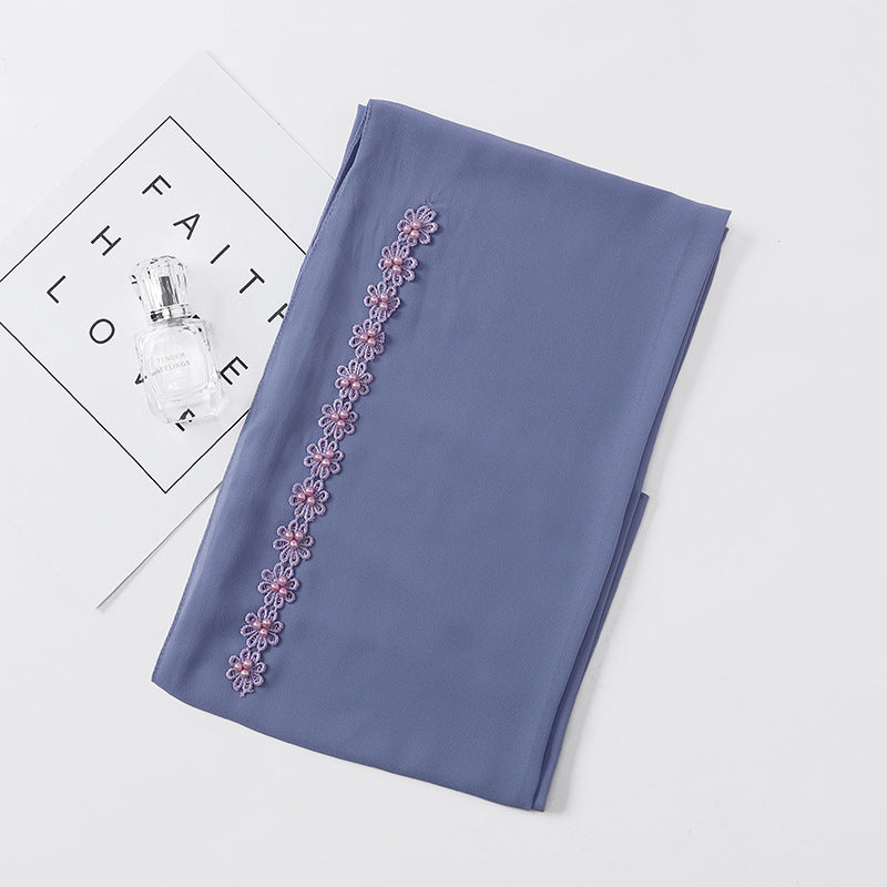 Pearl Chiffon Nail Pearl Decorative Headscarf