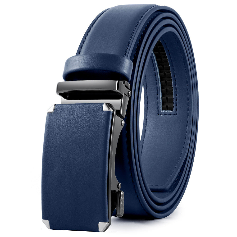 Men's Automatic Alloy Buckle Cowhide Belt