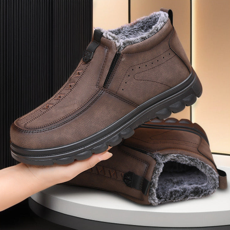 Plus-size Cotton Shoes Thick-soled Slip-on Warm Shoes For Men