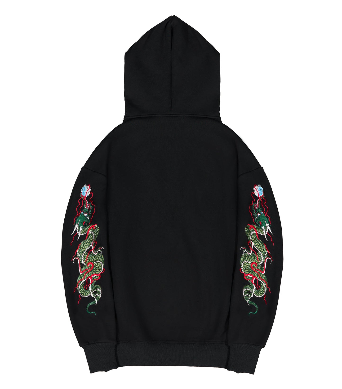 KH9005 Sweat à capuche brodé Dragon vert