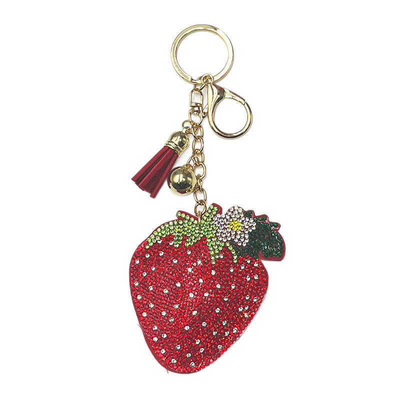New Diamond-encrusted Strawberry Keychain