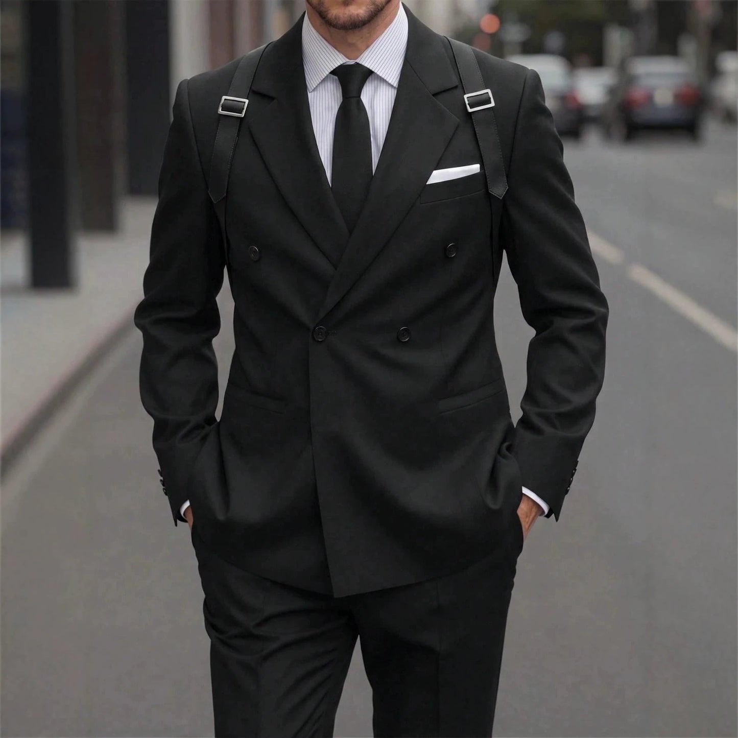 Mens Light-business Single-breasted Suit Jacket