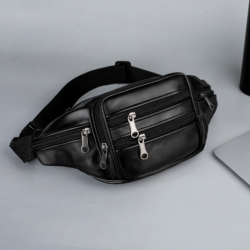 Genuine Leather Sports Waist Pack For Men, Invisible Running Pack