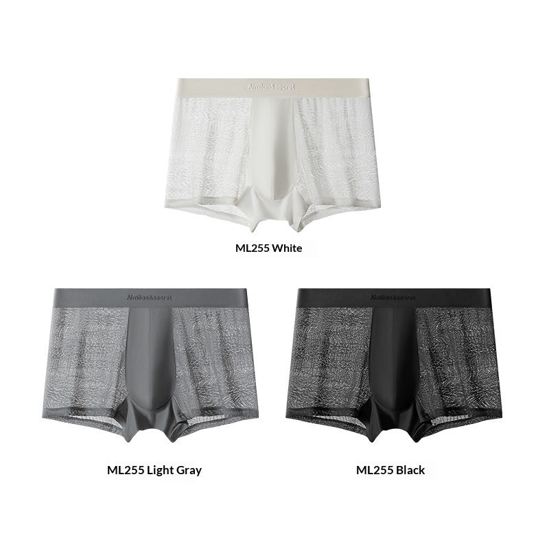 New Ice-silk Mens Underwear Summer Mesh Bare-feel