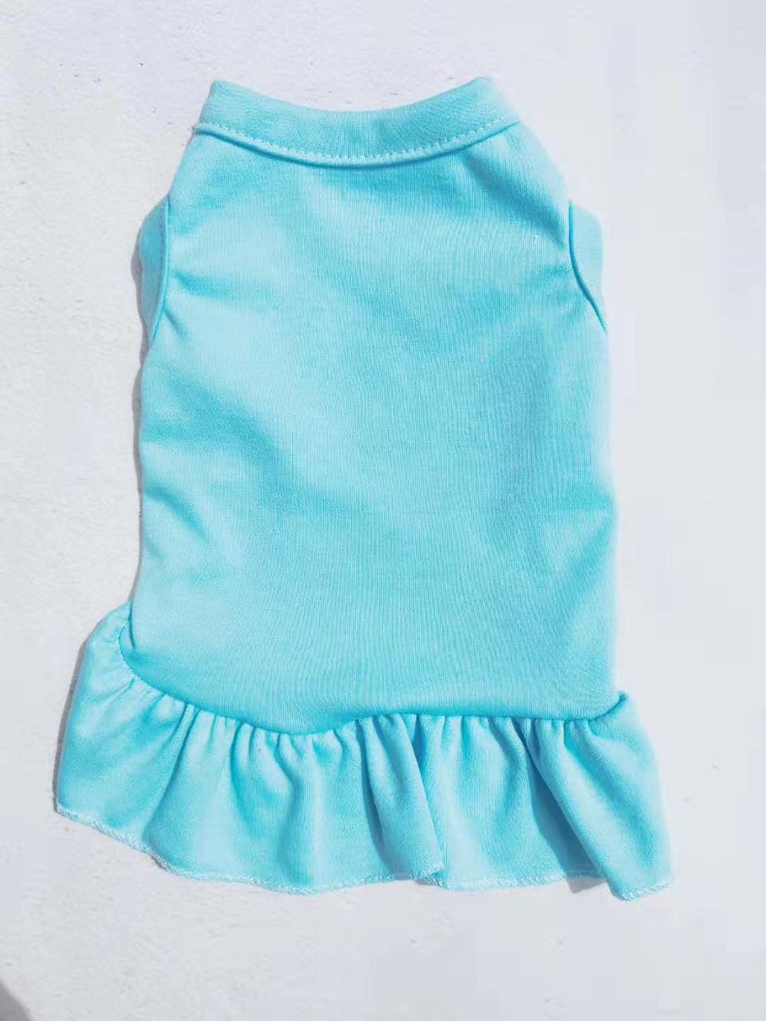 Solid Color Cotton Ruffle Dress Pet Clothes
