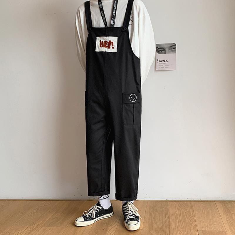 Men's Retro Casual Straight-Leg Work Overalls With Suspender Straps