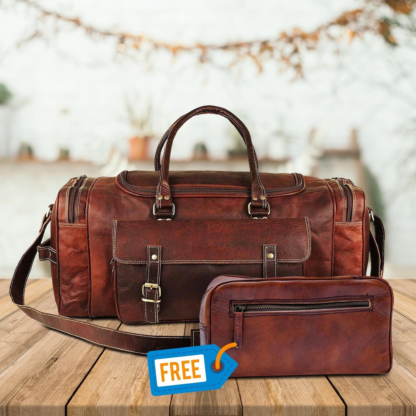 Sac polochon de voyage + trousse de toilette GRATUITE