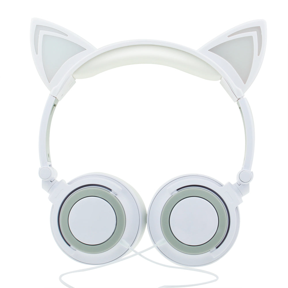 Luxury New Popular Esonstyle Kids Headphones Over Ear with LED Glowing Cat Ears,Safe Wired Kids Headsets 85dB Volume Limited, Food Grade Silicone, 3.5mm Aux Jack, Cat-Inspired Purple Headphones for Girls and Kids