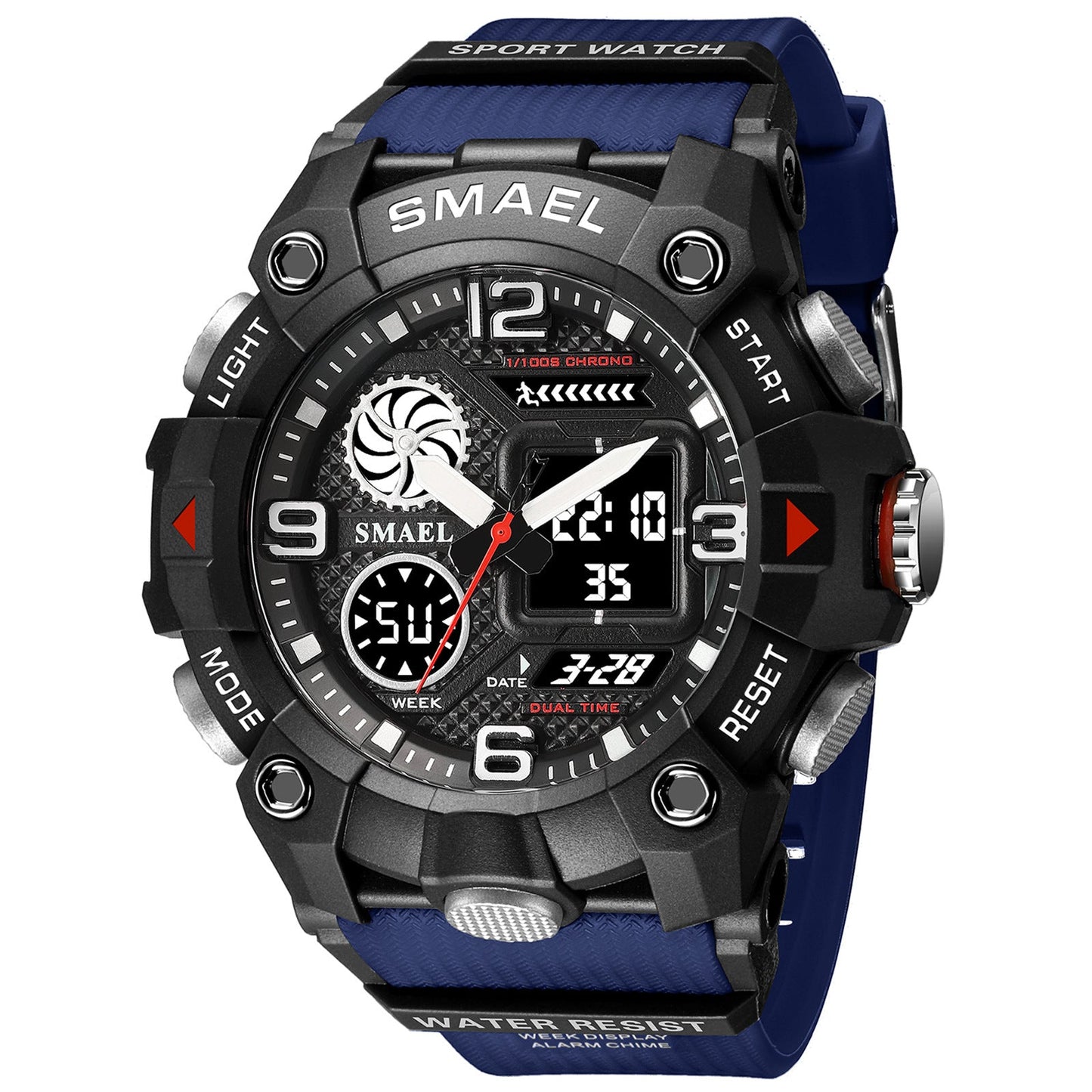 Sport Watch For Men WIth  Dual Time Waterproof 50M Miliatry Watches Chronograph Alarm Army Wristwatch