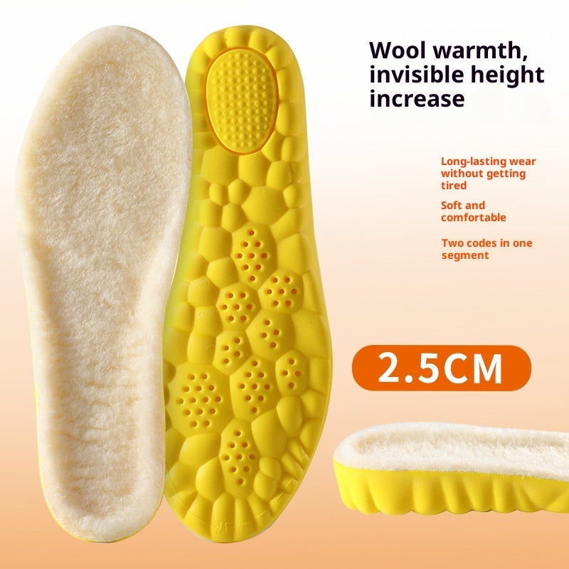 Breathable Sweat Absorbing Shock-absorbing Comfortable Soft Bottom Drooping Wool Insole