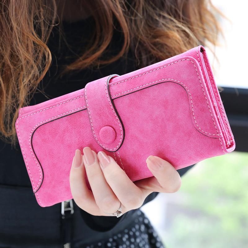 Stylish Matte Long Wallet For Women With Large Capacity