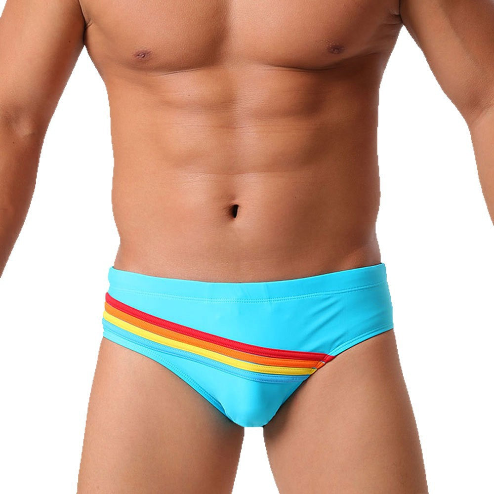 Triangular Three-dimensional Rainbow Swim Trunks Simple Stylish And Form-fitting