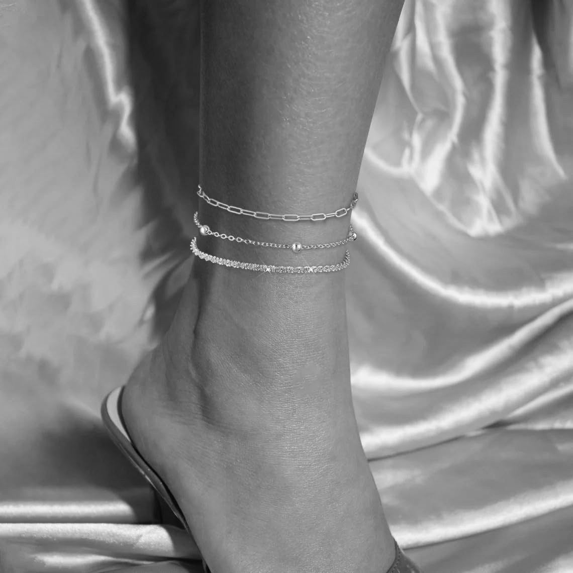 Retro Metal Versatile 3-piece Ankle Chain Set