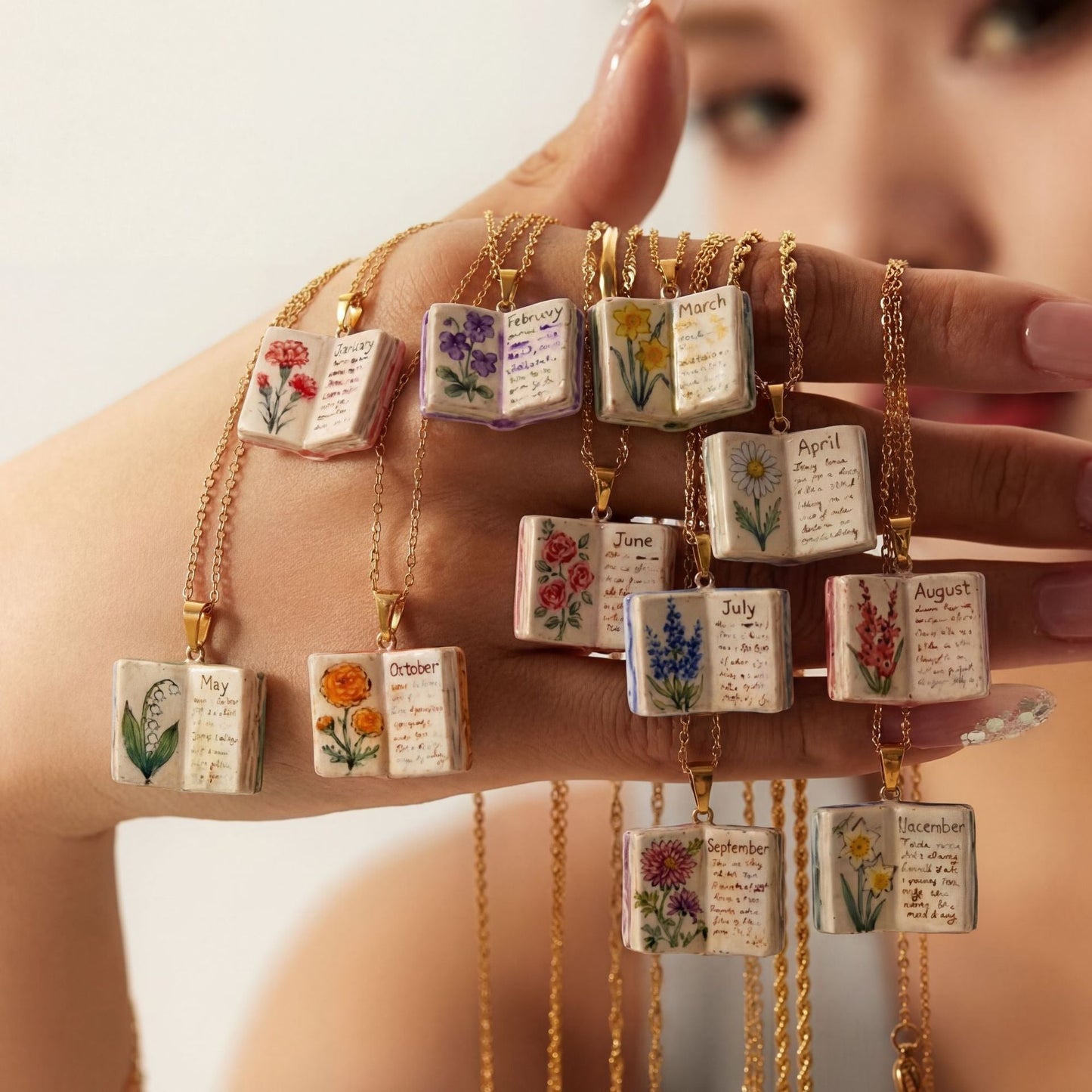 Retro Book Necklace For Women