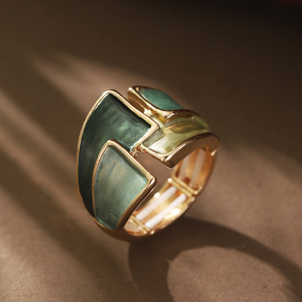 Womens Colorful Painted Oil Casual Ring